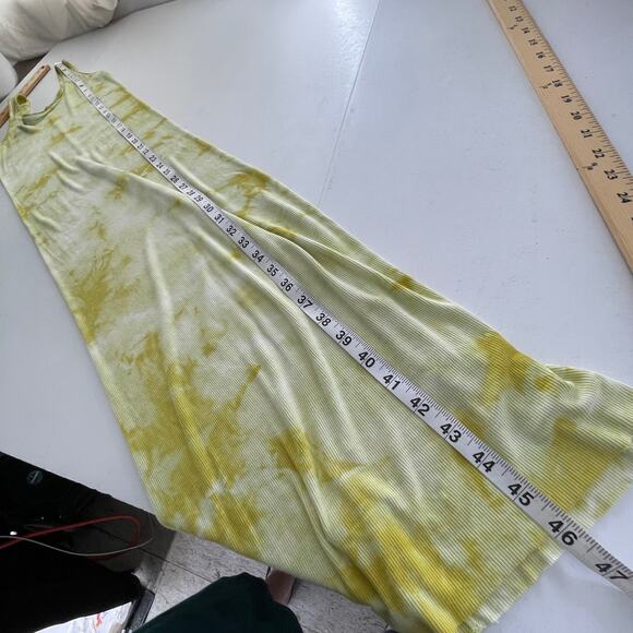 Enza Costa REVOLVE Tie-Dye Tank Dress Bodycon Silk Blend Size S Yellow White - Picture 8 of 9